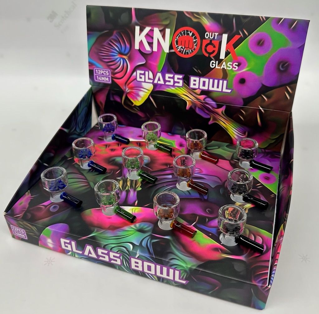 Knock Out Glass Bowl Piece Round