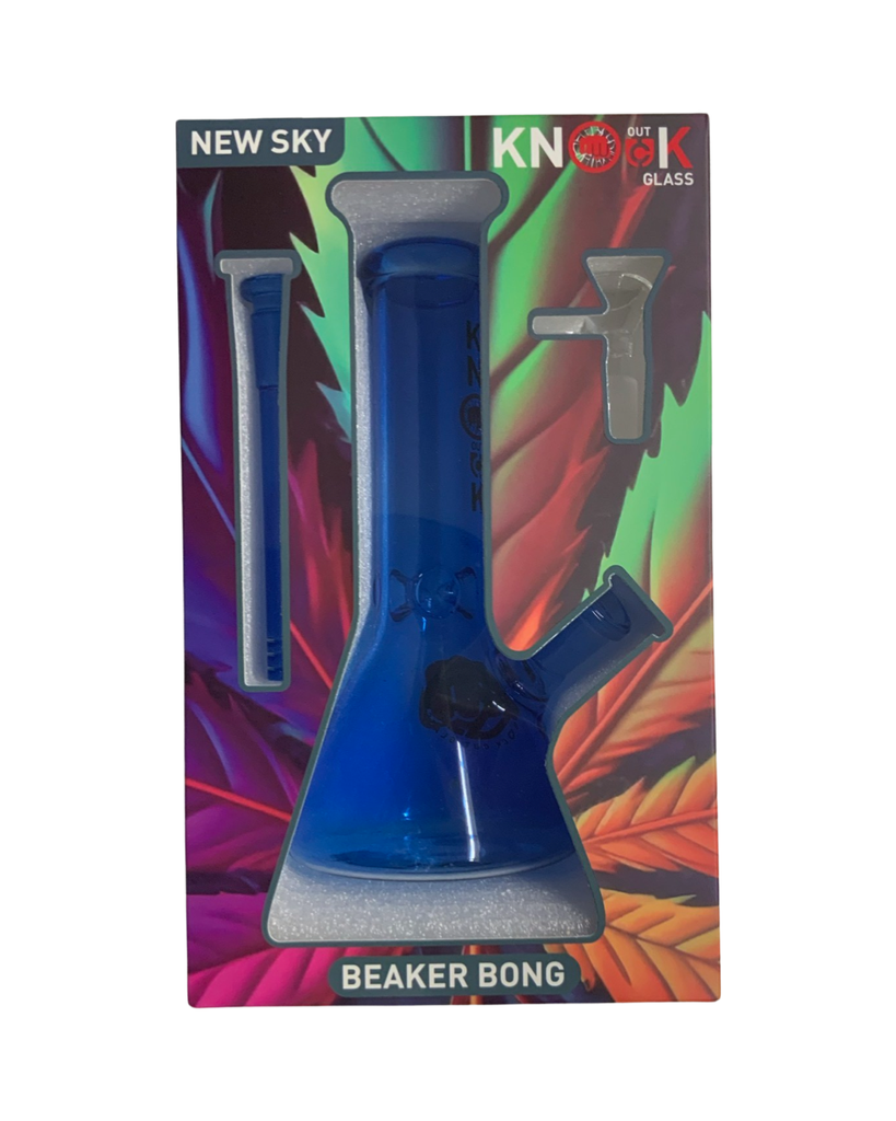 KnockOut Glass Beaker Bong New Sky Mix Colors