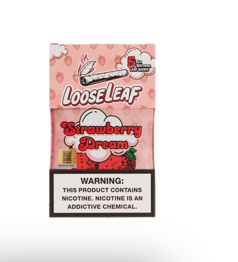 LOOSELEAF STRAWBERRY DREAM WRAPS.  8-5 packs (40 count)