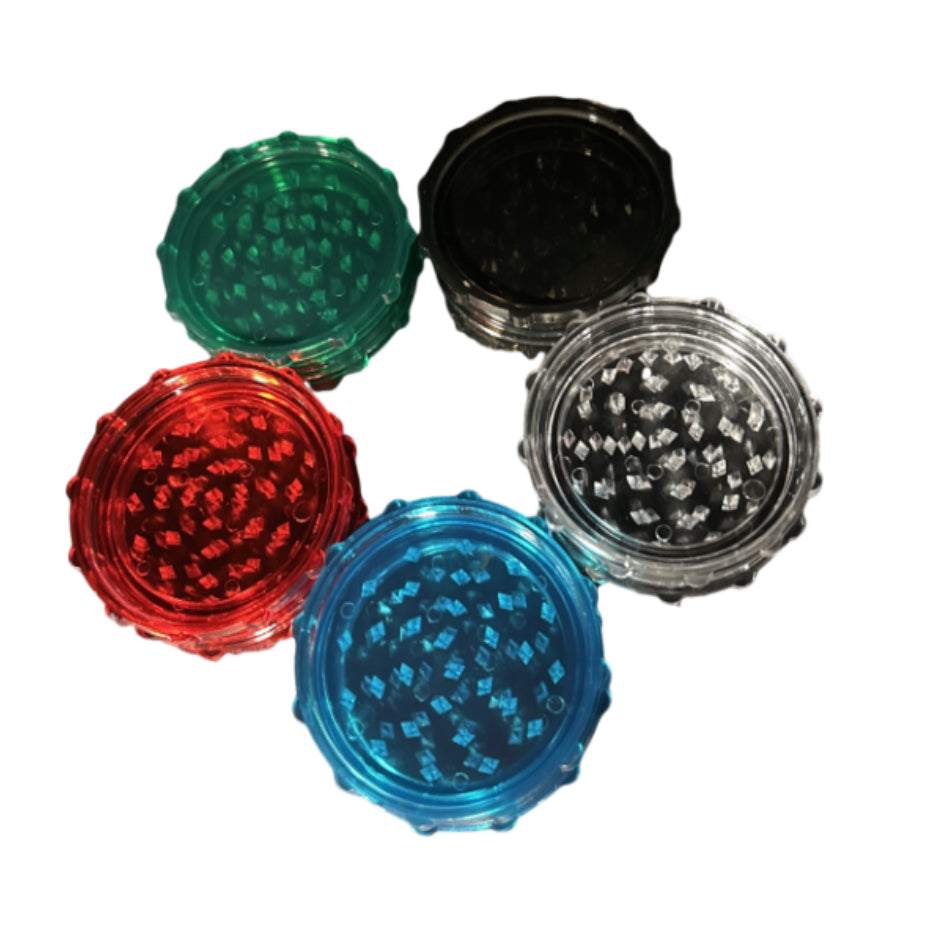 Plastic Herb And Spice Grinder - 4 Inch Spice And Herb Grinder - Red, Black, Blue, Green, Clear