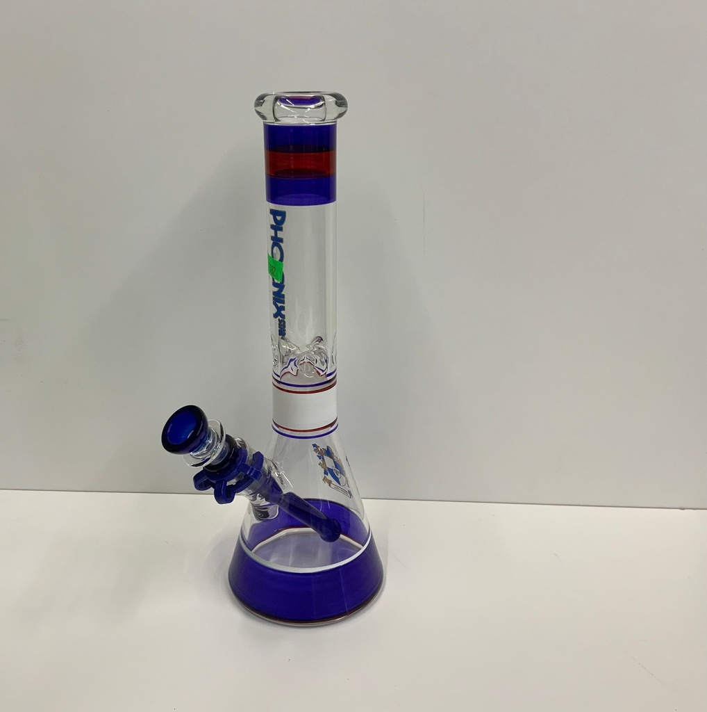 BEAKER BONG 12” with  STEM CLIP -  MULTIPLE COLOR