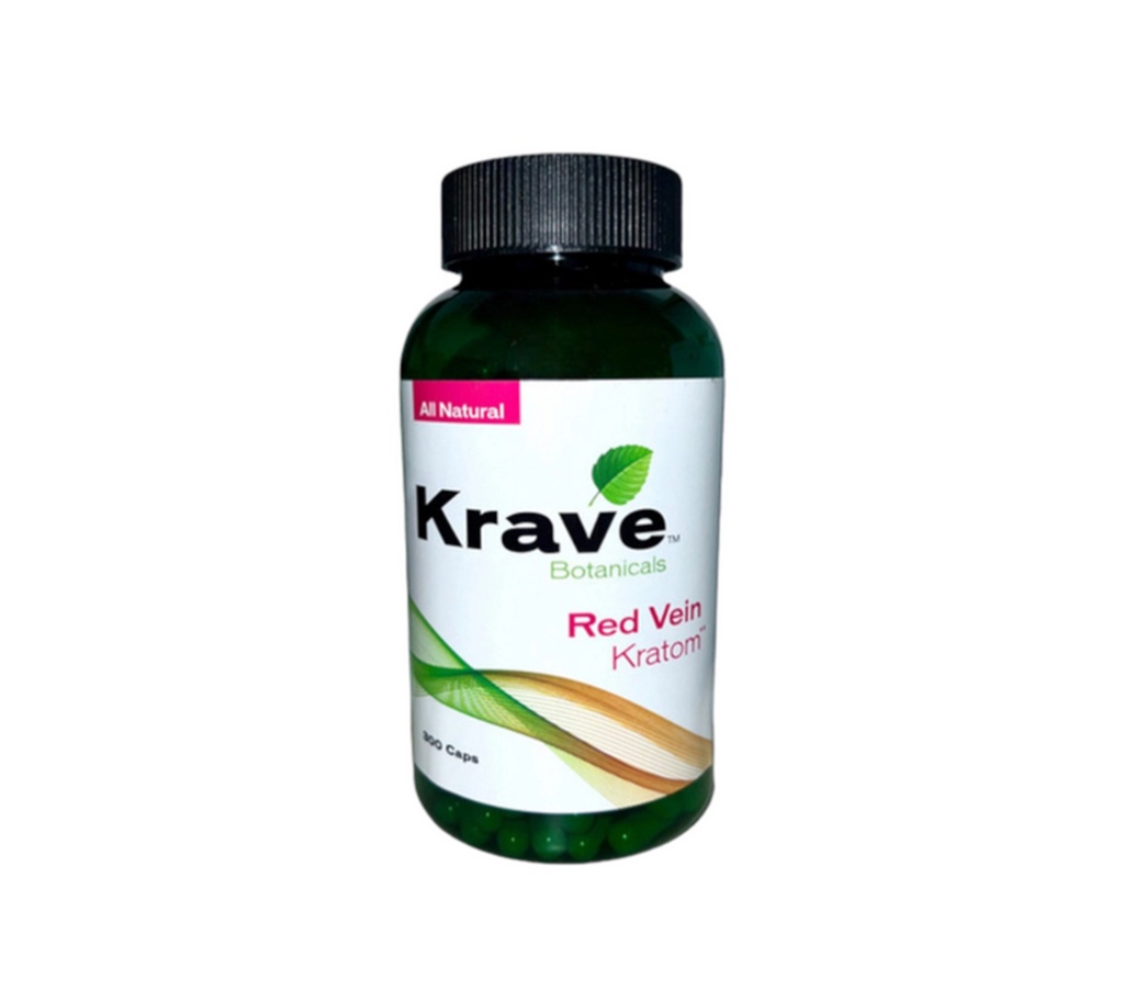 Krave Botanicals Red Vein Kratom Capsules 300ct