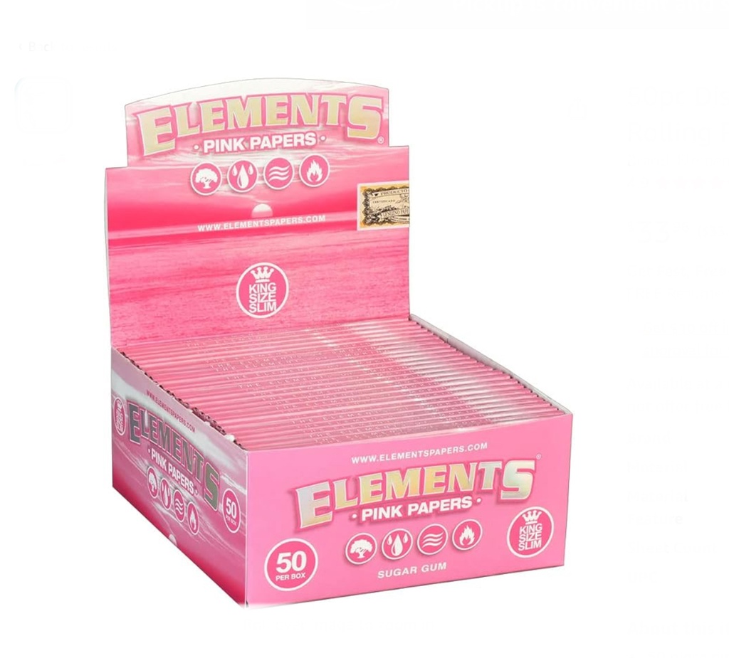 ELEMENTS PINK PAPERS  KING SIZE SLIM