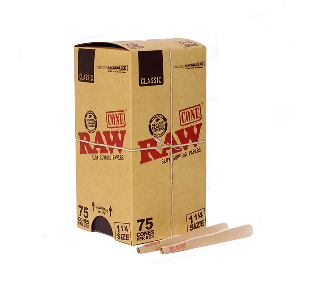 RAW CLASSIC 1 1/4 BACKROLLED CONES | 75 COUNT