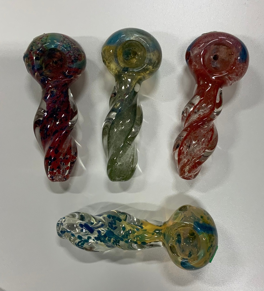 3.5 HAND PIPE RAINBOW FRIT HP113