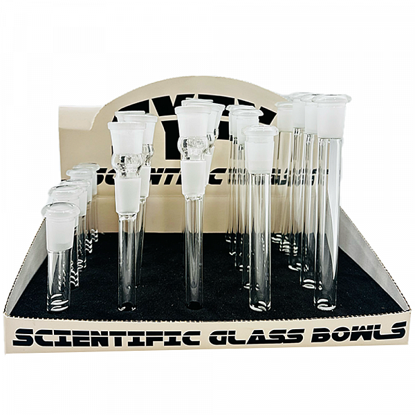 25 PCS Clear Glass Downstem DS3