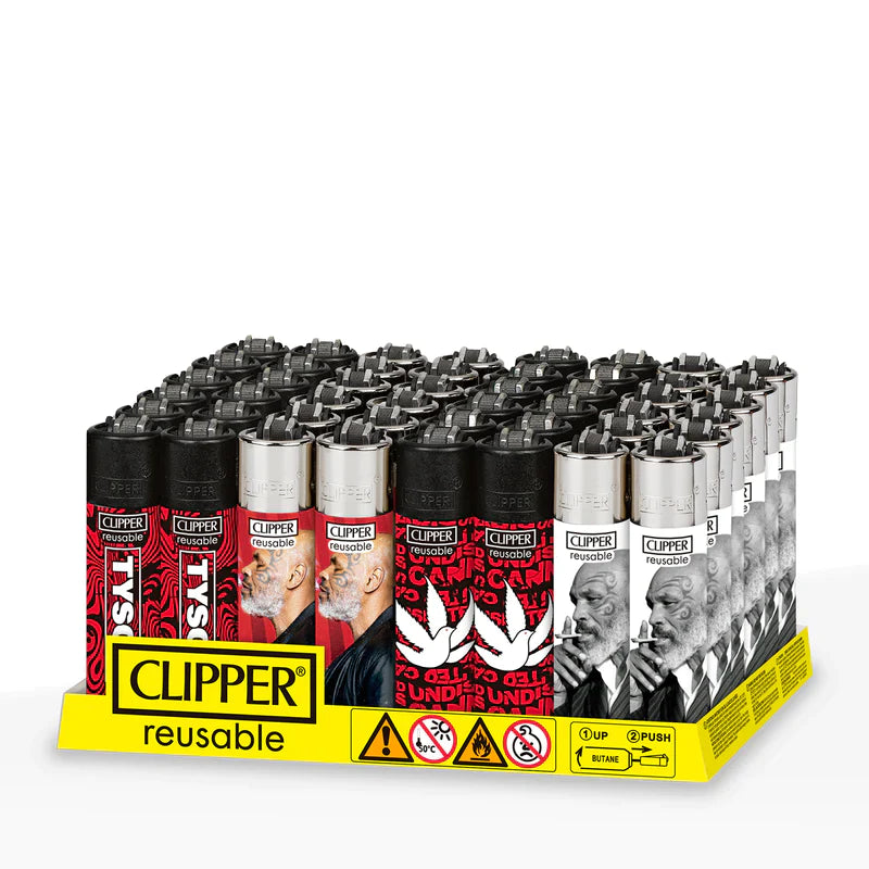 ClipperMike Tyson 'Retail Display' Lighters. 48 Count - Various Styles