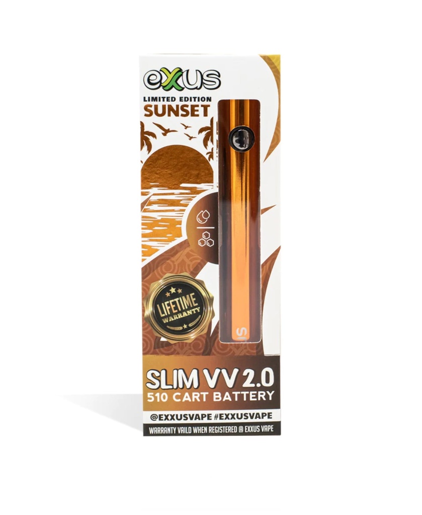 Exus Slim VV 2.0 Sunset .510 Cartridge Battery. Single Piece.