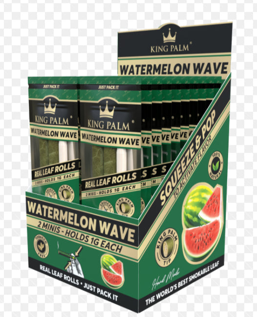 KING PALM WATERMELON WAVE 2 MINIS - HOLDS 1G EACH 20 POUCHES PER DISPLAY BOX