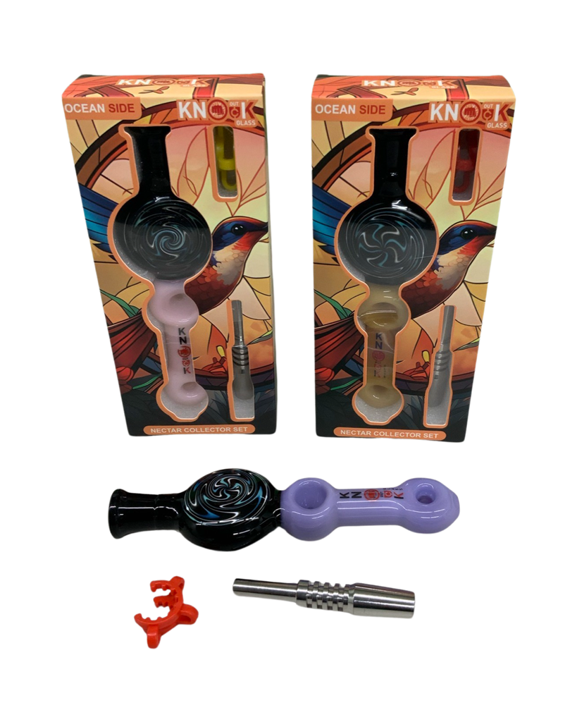 KNOCK OUT GLASS NECTAR COLLECTOR SET OCEAN SIDE MIXED COLORS