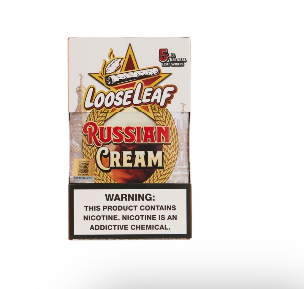 LOOSELEAF RUSSIAN CREAM WRAPS. 8-5 packs (40 count)