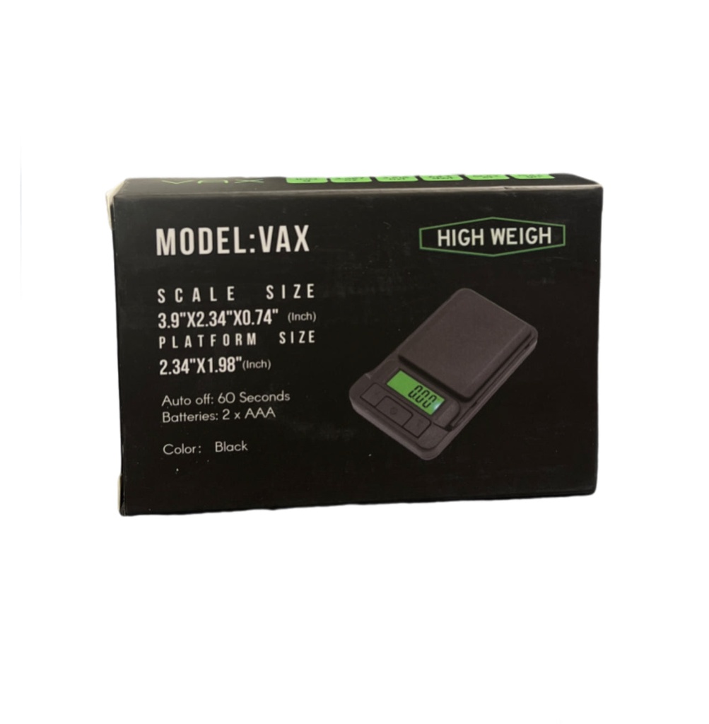 High Weigh VAX -100 Pocket Scale 100g X 0.01g Black