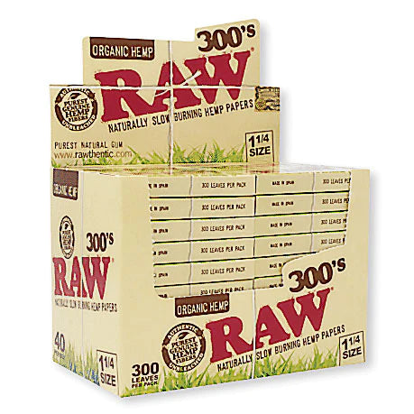 Raw Papers 300s Organic 1 1/4. 40-Piece Box