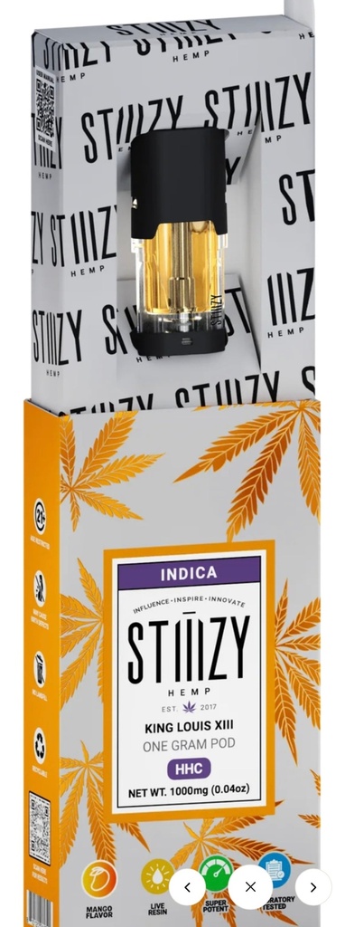 Stiiizy 1G - HHC - PODS. King Louis XIII. 1-Piece Box.