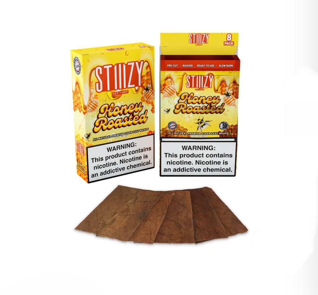 STIIIZY ALL NATURAL PREMIUM CIGAR LEAF WRAPS - honey Roasted