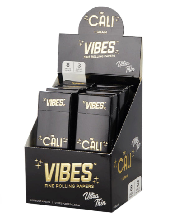 VIBES THE CALI 1 GRAM ULTRA THIN FINE ROLLING PAPERS 8 PACKS PER BOX 3 CALIS PER PACK