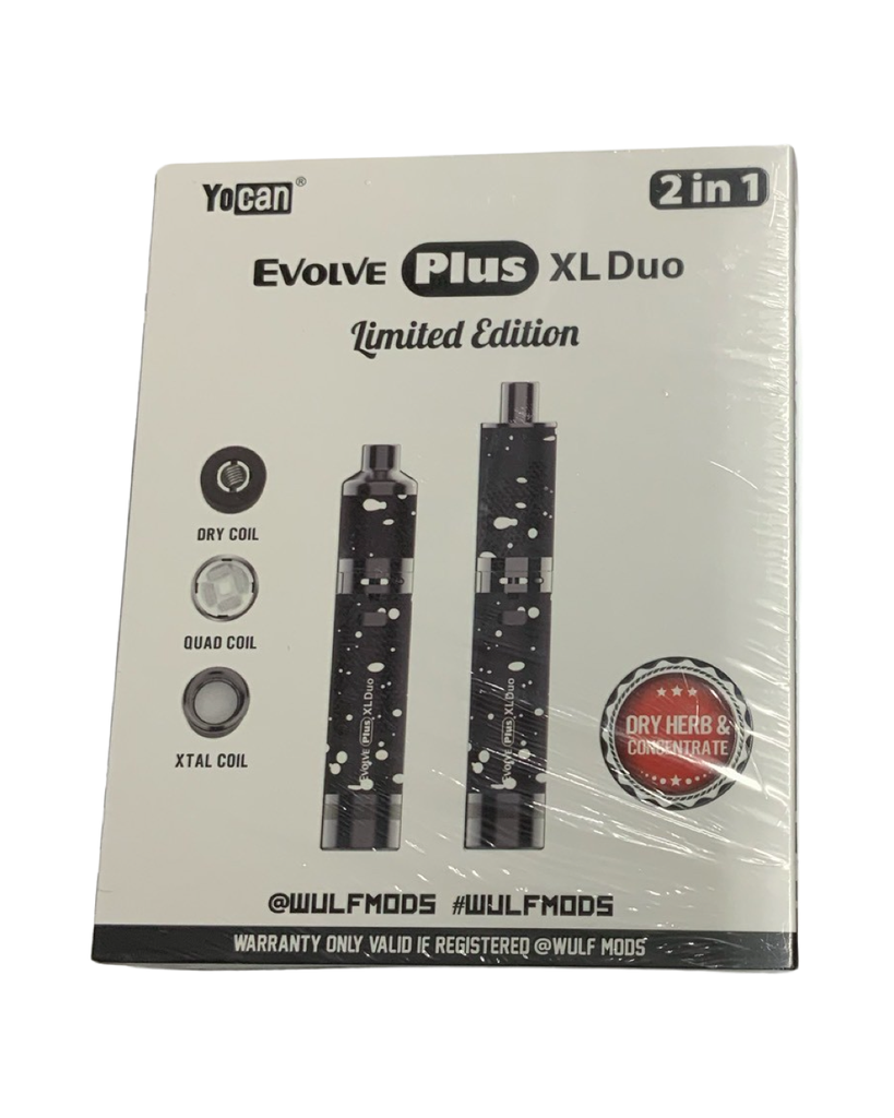 WULF MODS YOCAN EVOLVE PLUS XL DUO 2 in 1 VAPORIZER. Dry Herb & Concentrate. Black-White Spatter