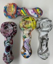 SILICON HAND PIPE WITH GL MIX COLOR