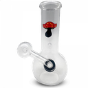 Thick 4" Mushroom Shape Bubbler with Rubber Slides OBB26 Clear